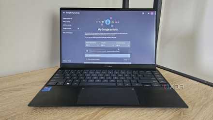 a google account page on a laptop