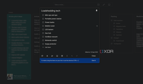 a list of tech in google keep