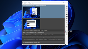a screenshot in copyq with a note attached