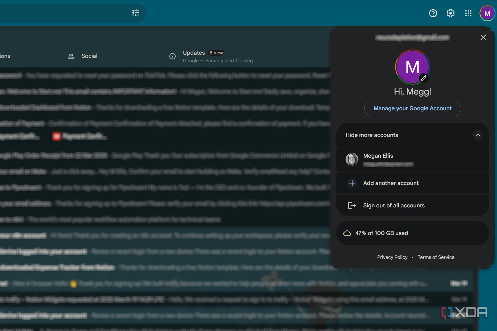 account switcher for gmail accounts