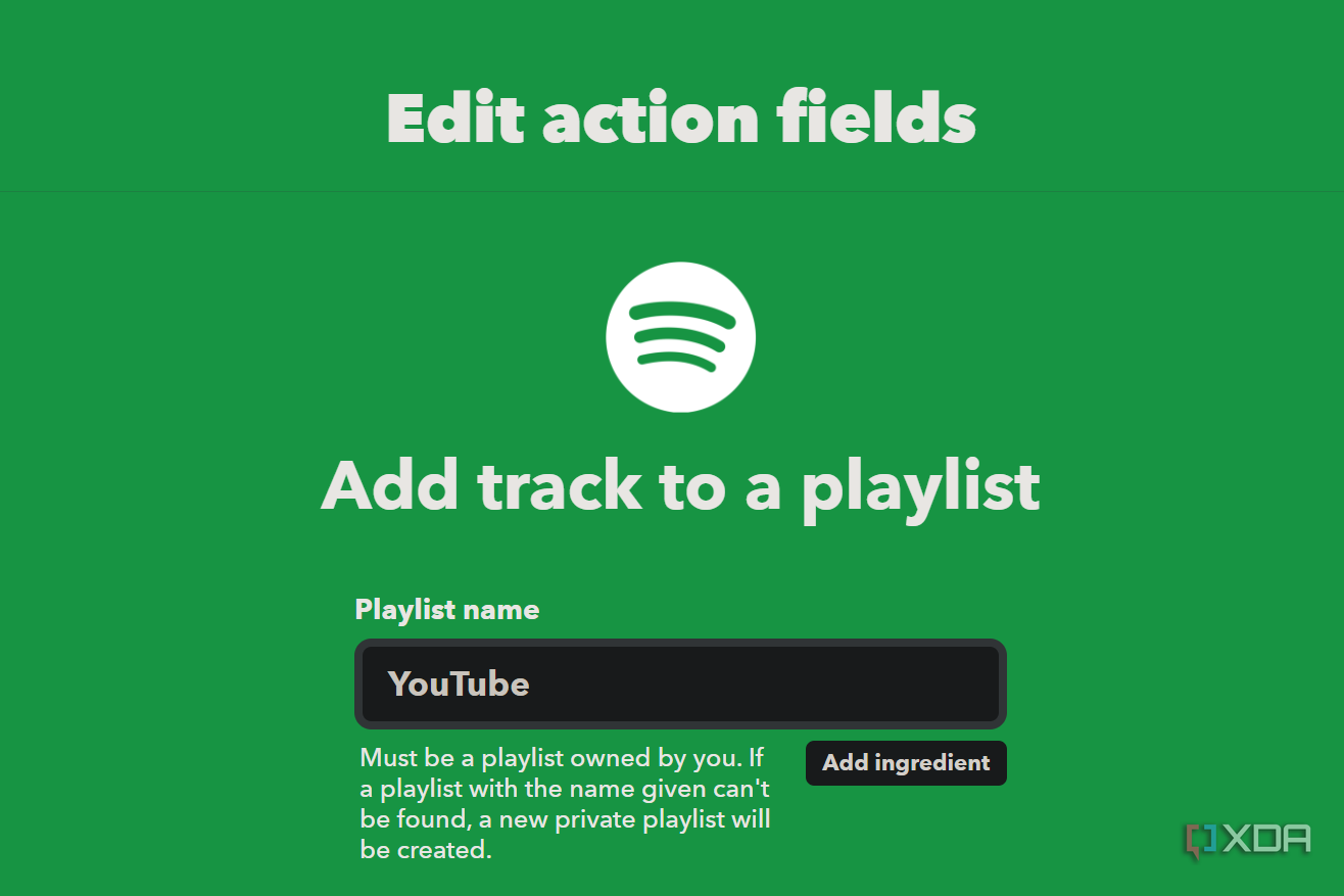 add a song to spotify playlist action on ifttt