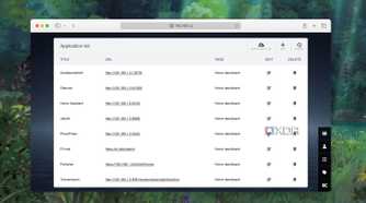 A screenshot showing menu to add or remove apps from Heimdall dashboard