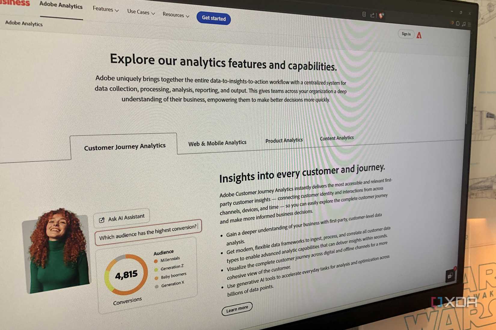Adone Analytics page