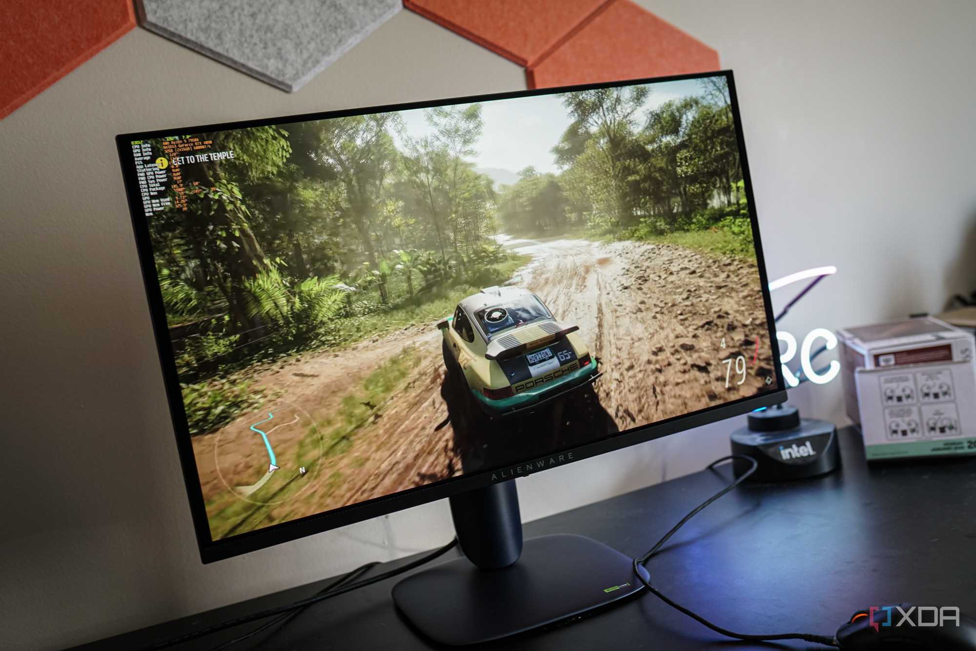 alienware aw2725q on a desk