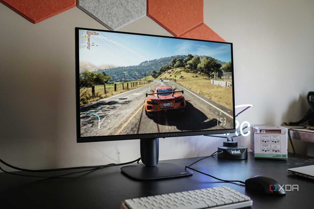 Alienware AW2725Q on a desk
