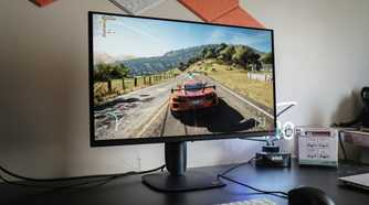 Alienware AW2725Q on a desk