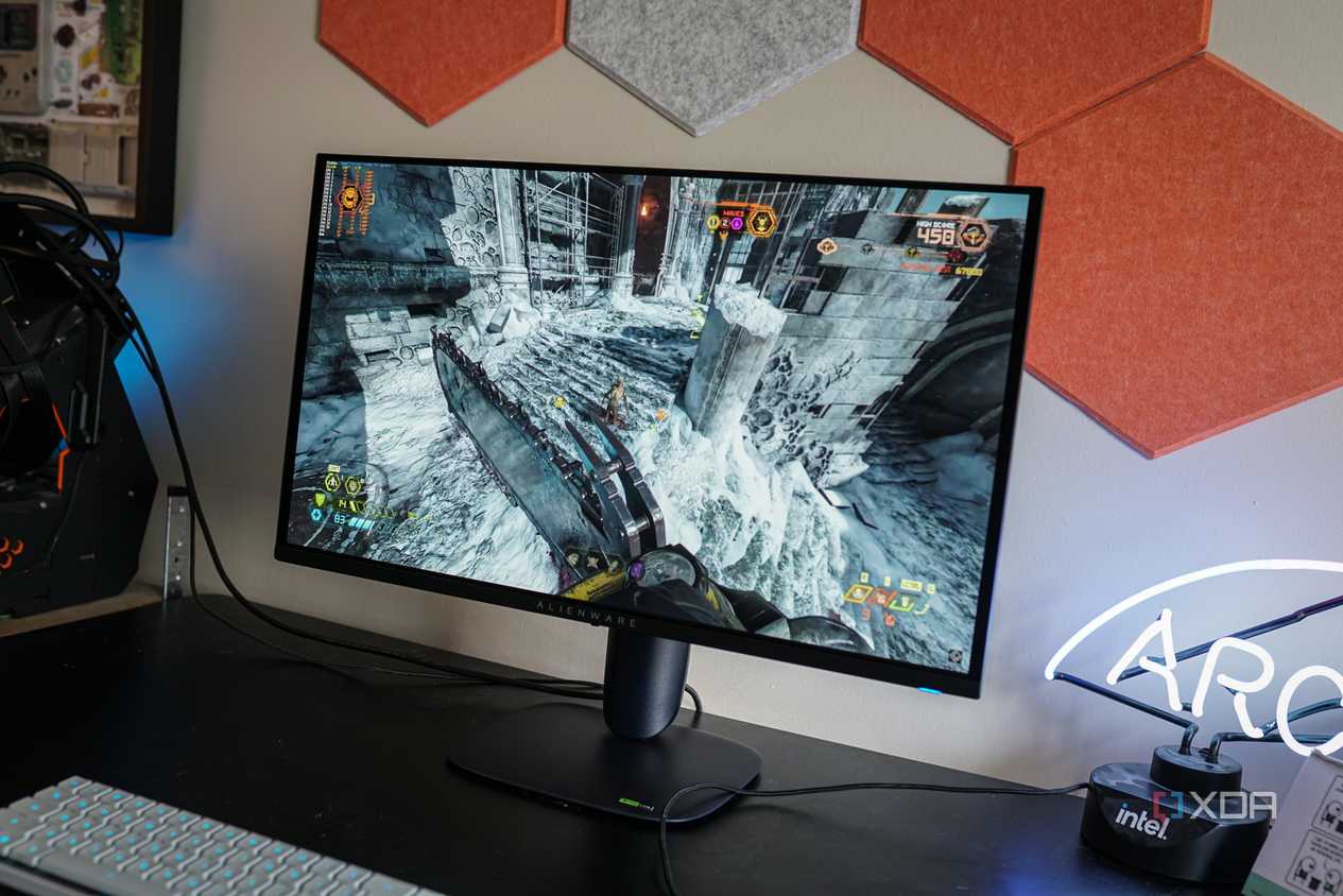 Alienware AW2725Q on a desk