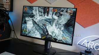 Alienware AW2725Q on a desk