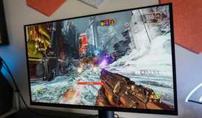 Doom Eternal on the Alienware AW2725Q.