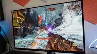 Doom Eternal on the Alienware AW2725Q.