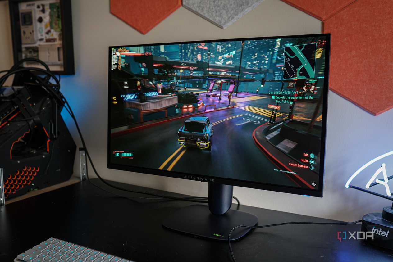 alienware aw2725q monitor on a desk