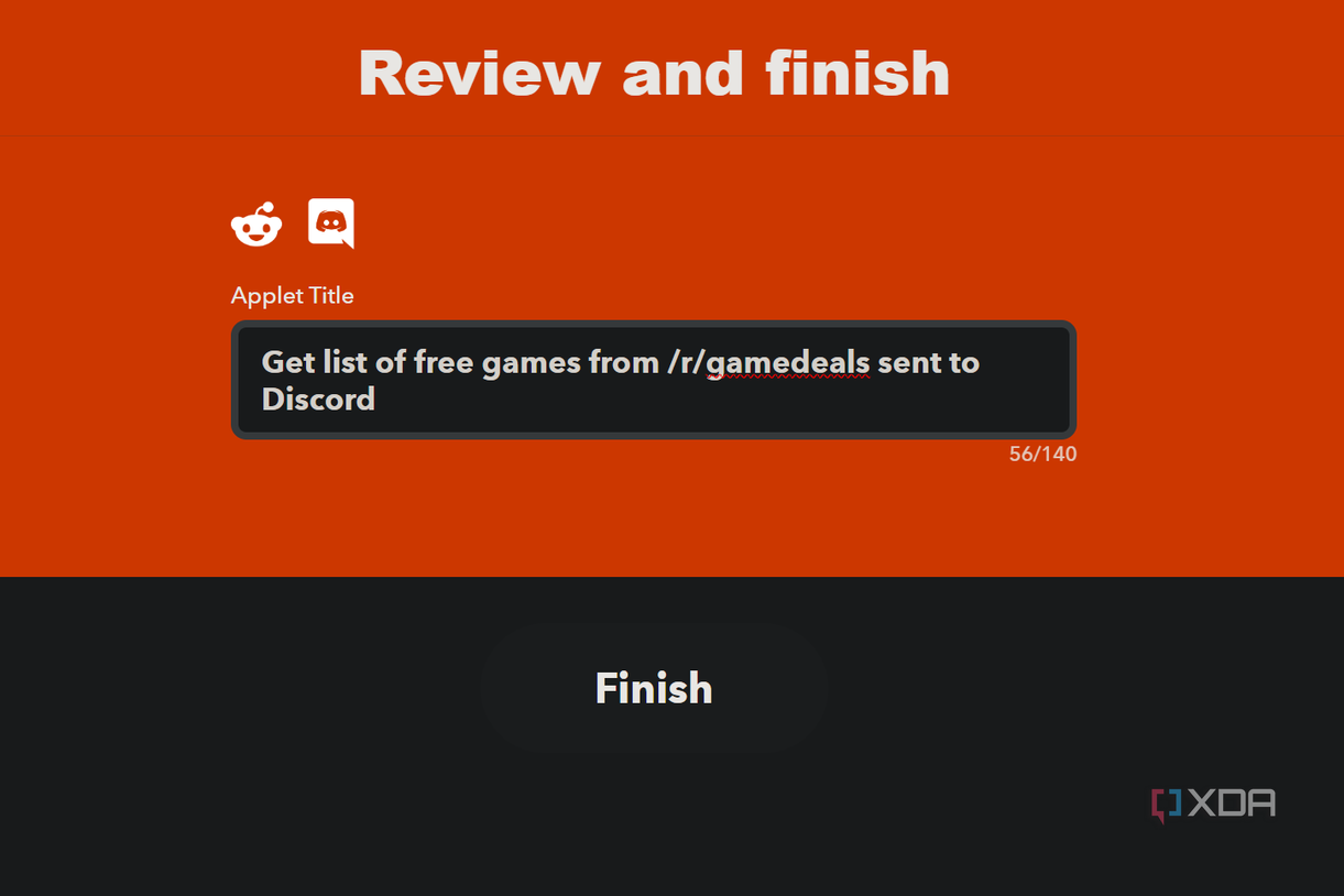 an ifttt applet for sending free game deals to discord