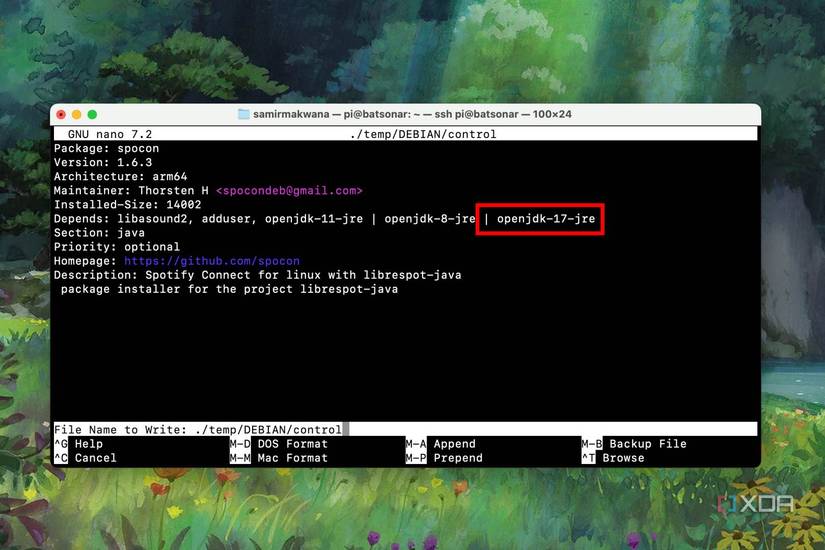 Append OpenJDK-17-JRE text at the end of the Dependency values