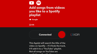 applet on ifttt to send liked youtube songs to spotify playlist