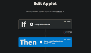 applet with time for custom notification on ifttt