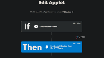 applet with time for custom notification on ifttt
