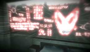 An image from the game Assassins' Creed 2, showing glowing red squiggles on the wall.