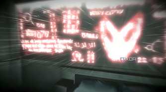 An image from the game Assassins' Creed 2, showing glowing red squiggles on the wall.