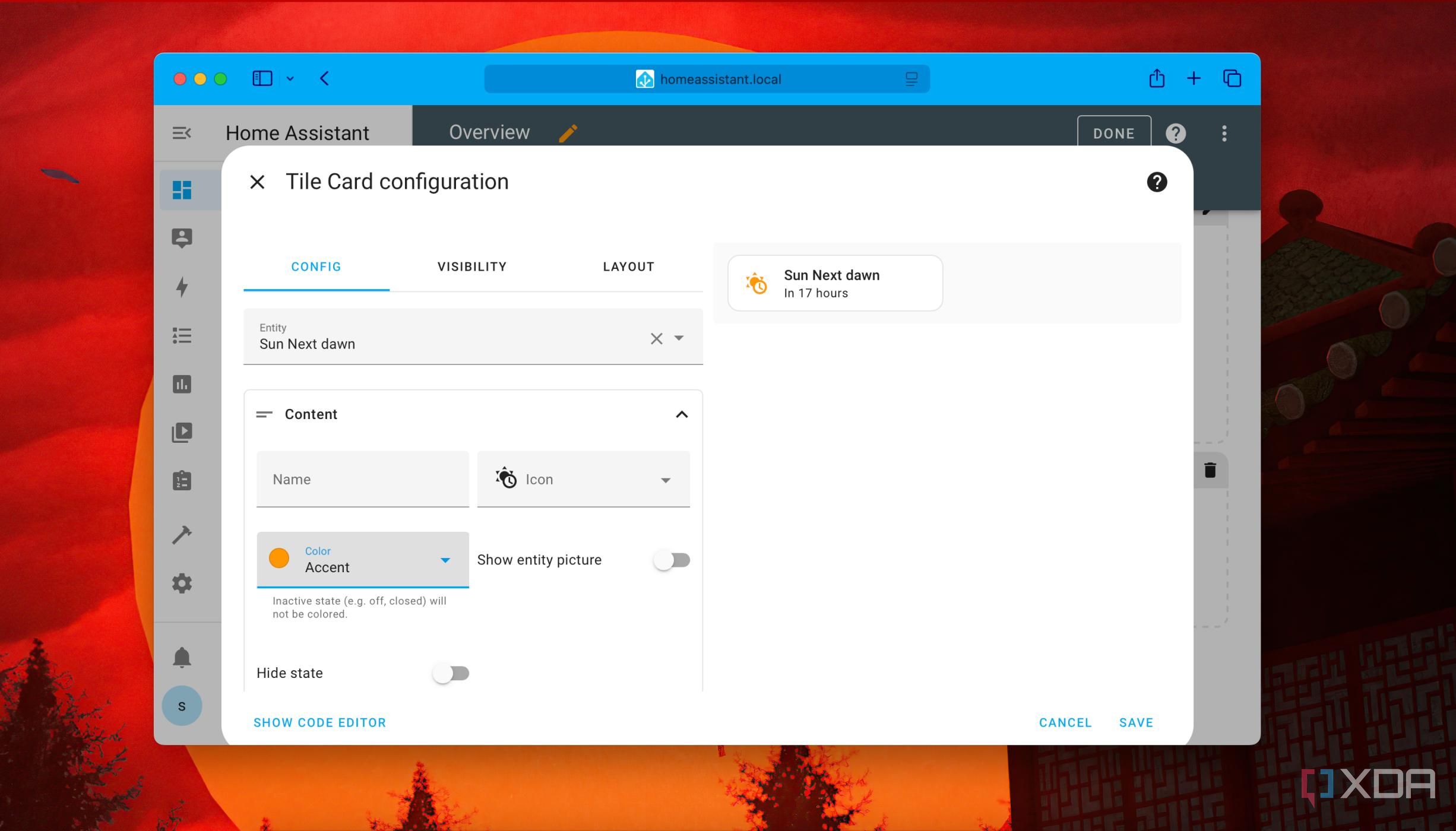 Configuring cards for dashboard in Home Assistant