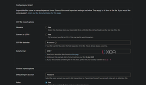 configuring csv import in firefly iii