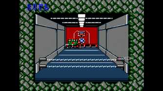 A screenshot from the game "Contra", showing the game's stage 2, depicting an army base.