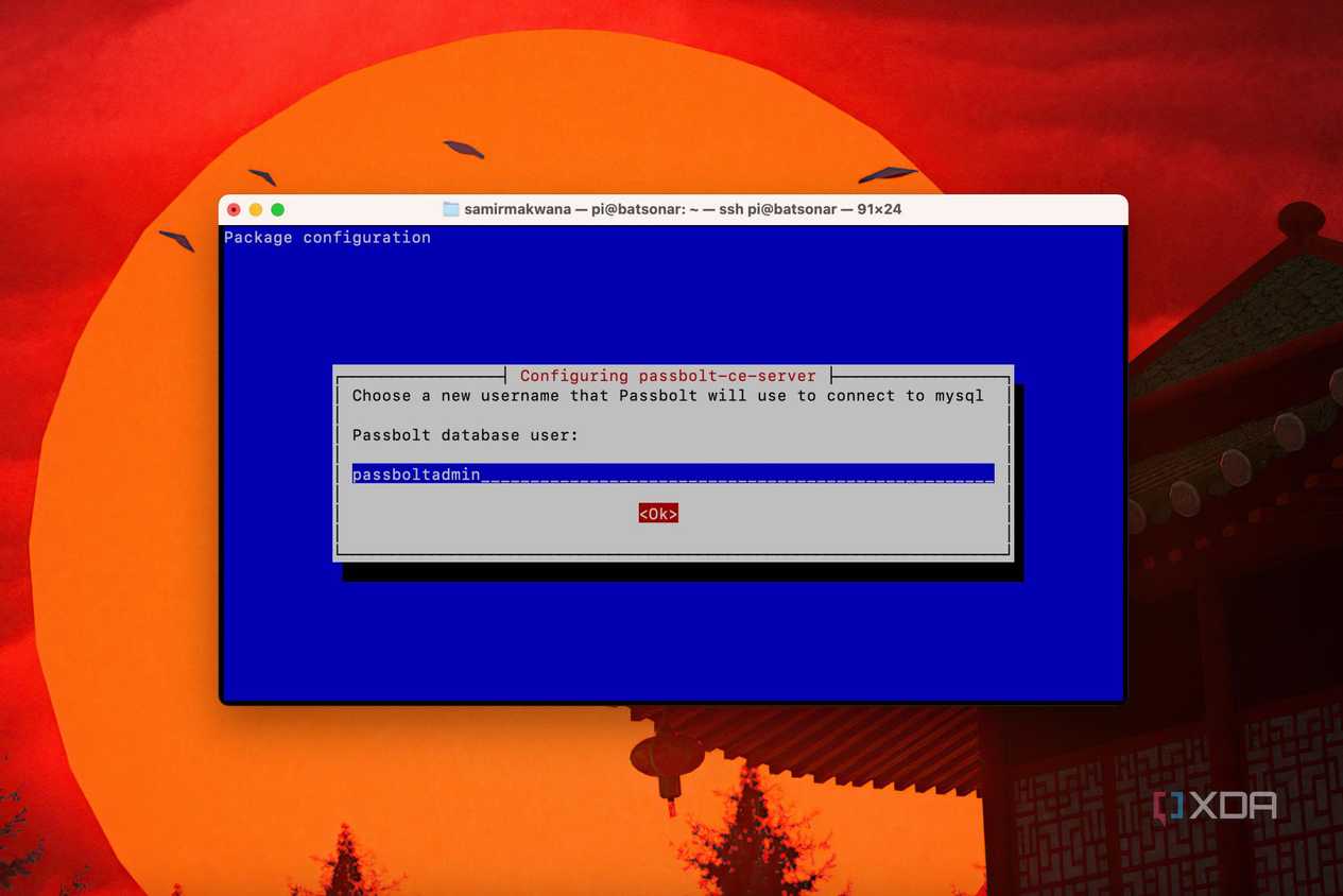 A screenshot of create Admin Database User in MariaDB for Passbolt