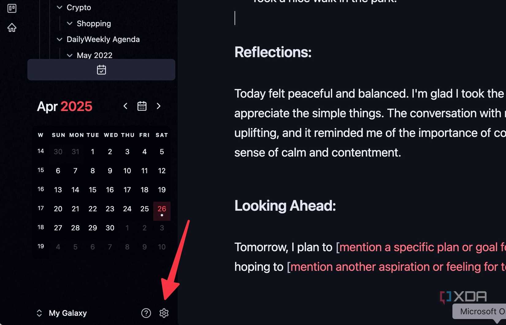 Obsidian settings