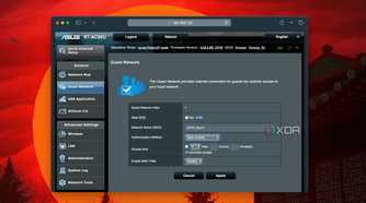 Screenshot of router interface to create a Guest network