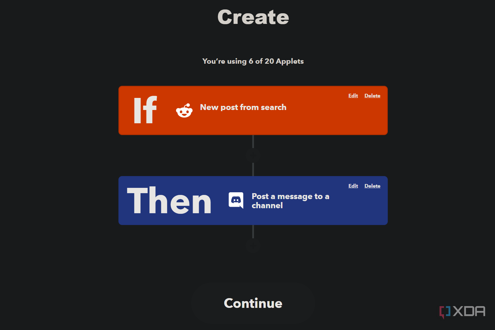 creating reddit to discord applet on ifttt