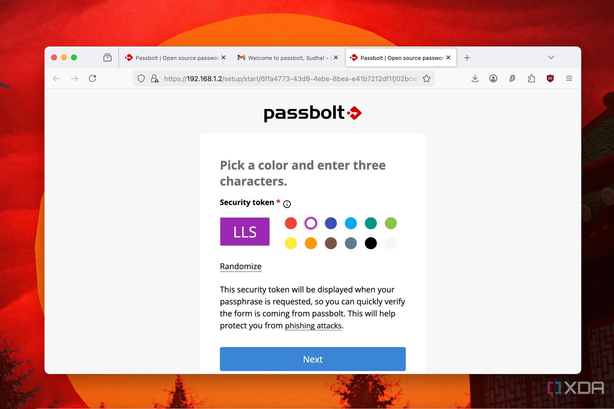 Creating strong tokens for passphrases in Passbolt