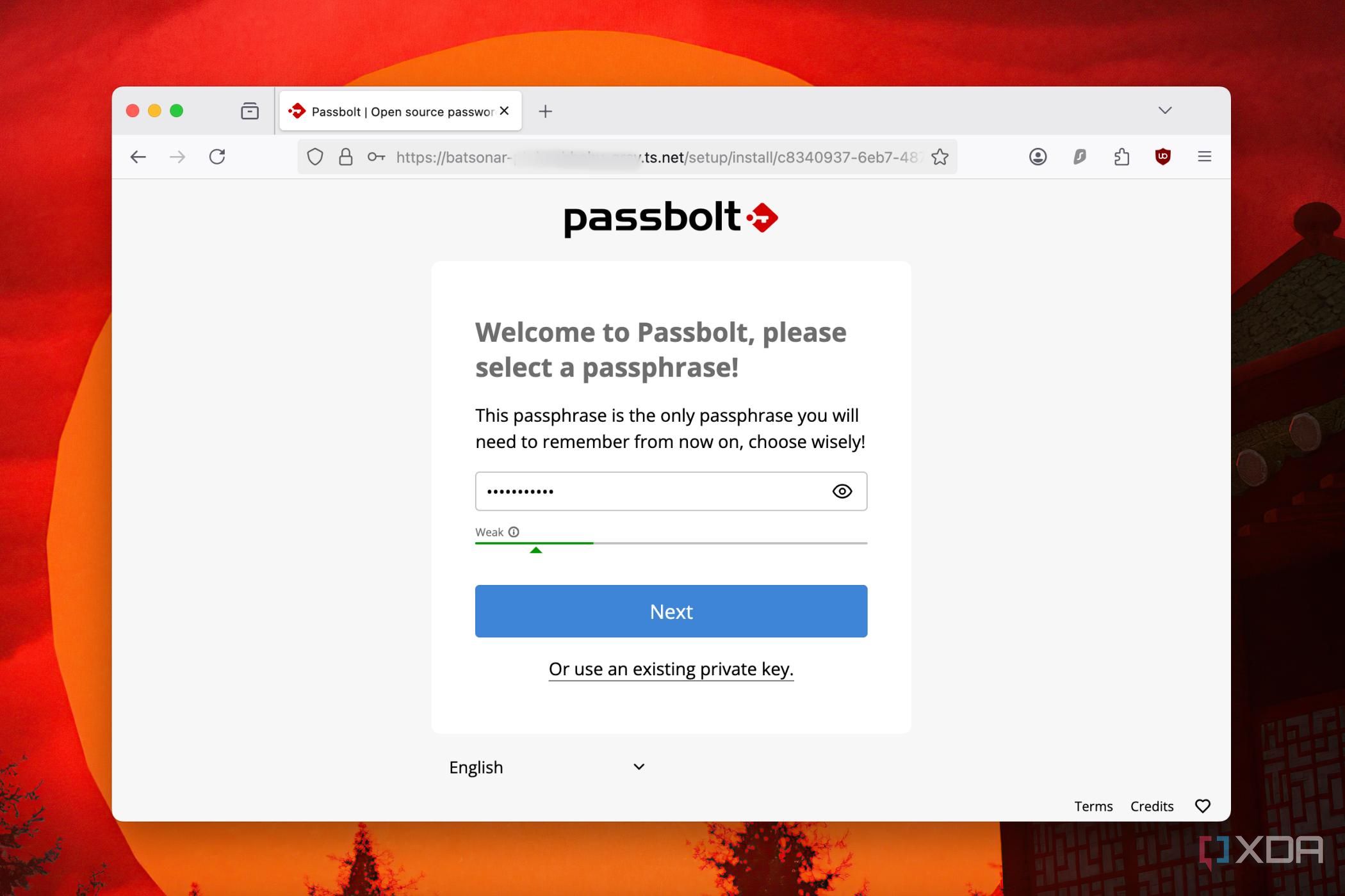 Creating stronger passwords while setting up accounts in Passbolt