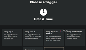 date and time trigger options on ifttt