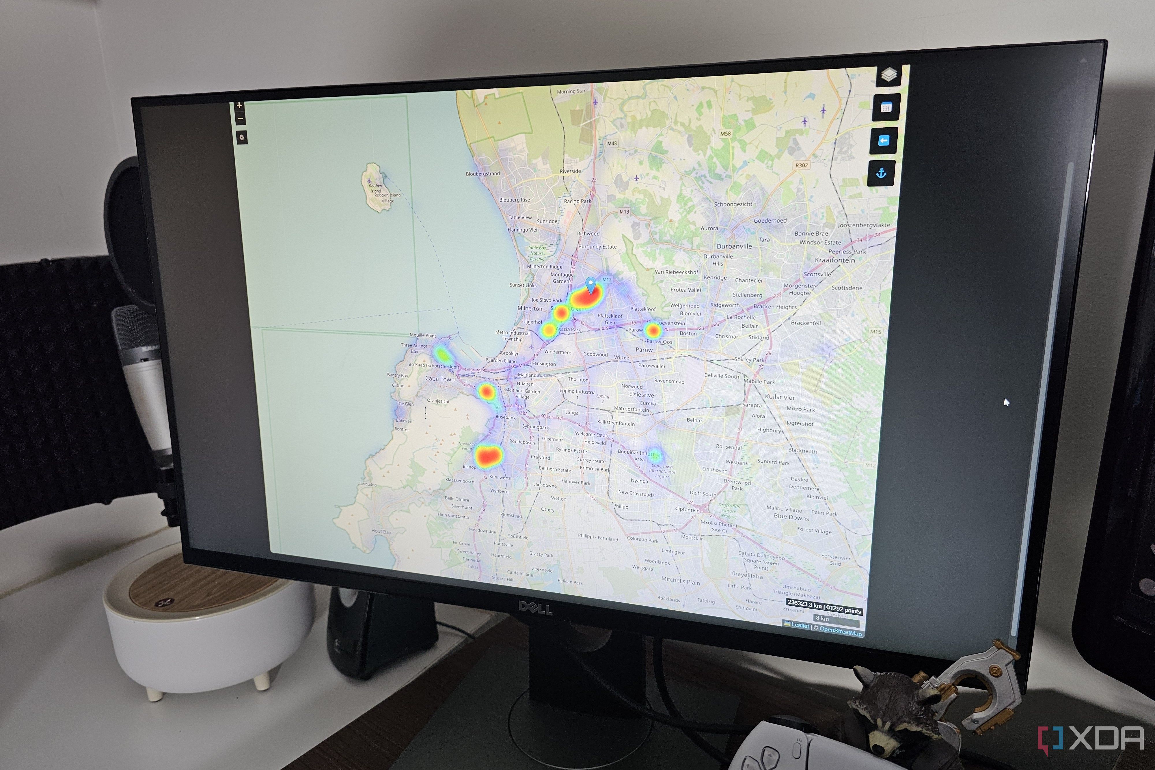 the dawarich app on a desktop monitor