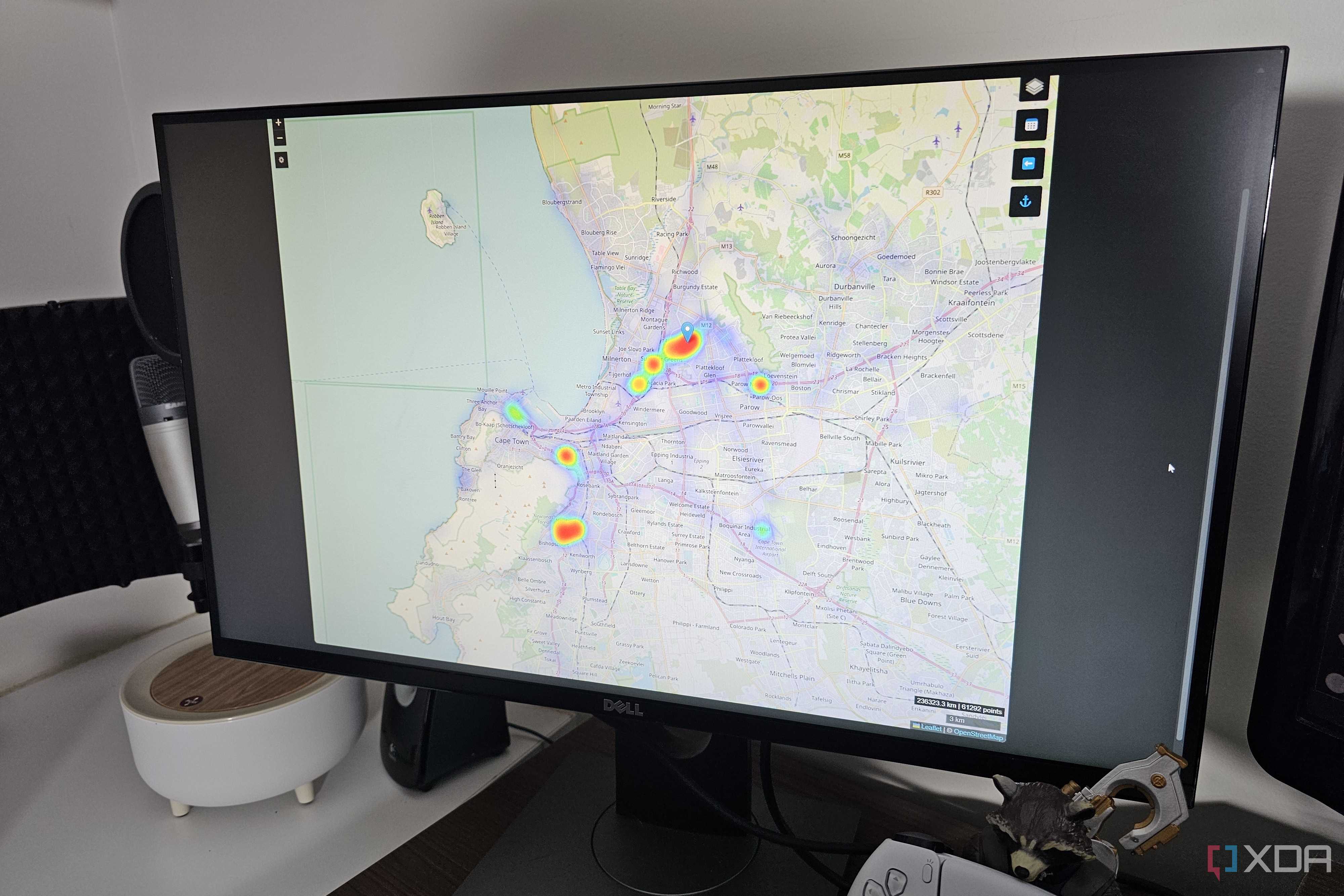 the dawarich app on a desktop monitor