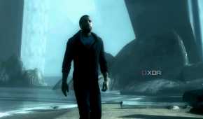 A screenshot from Assassin's Creed Revelations, showing Desmond inside the Animus.
