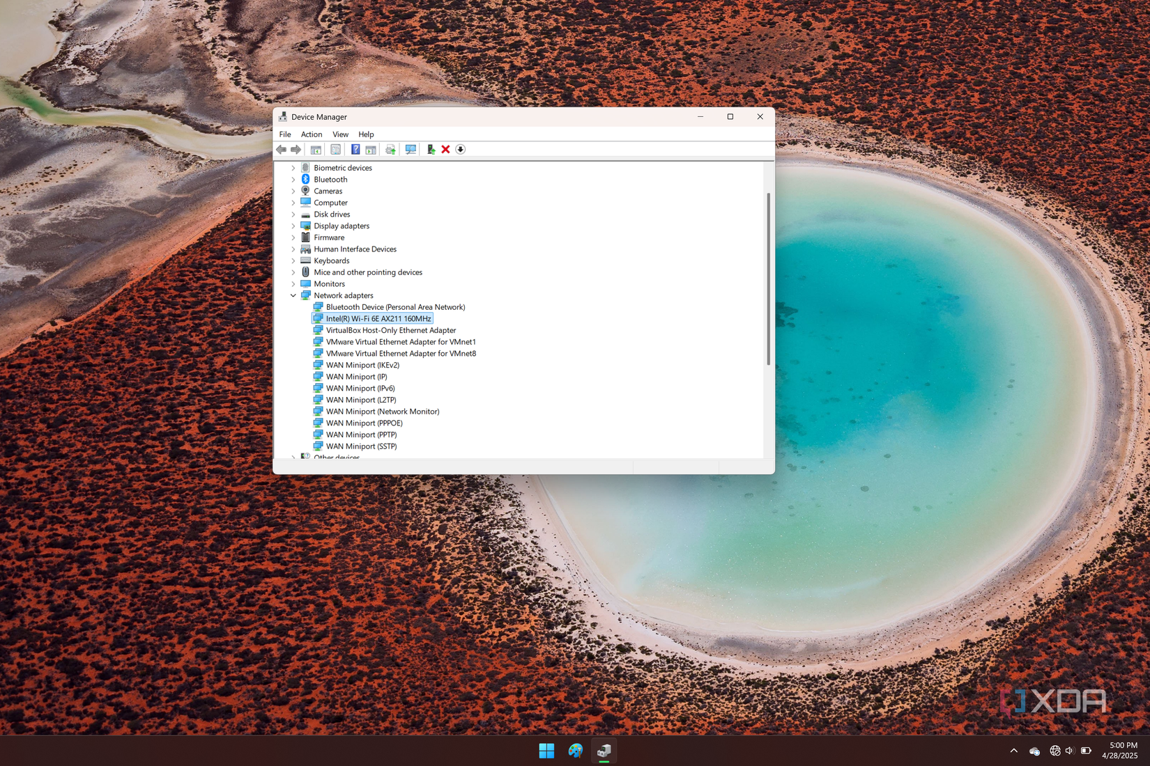 Screenshot of Device Manager in Windows 11 with a Wi-Fi adapter selected from the list