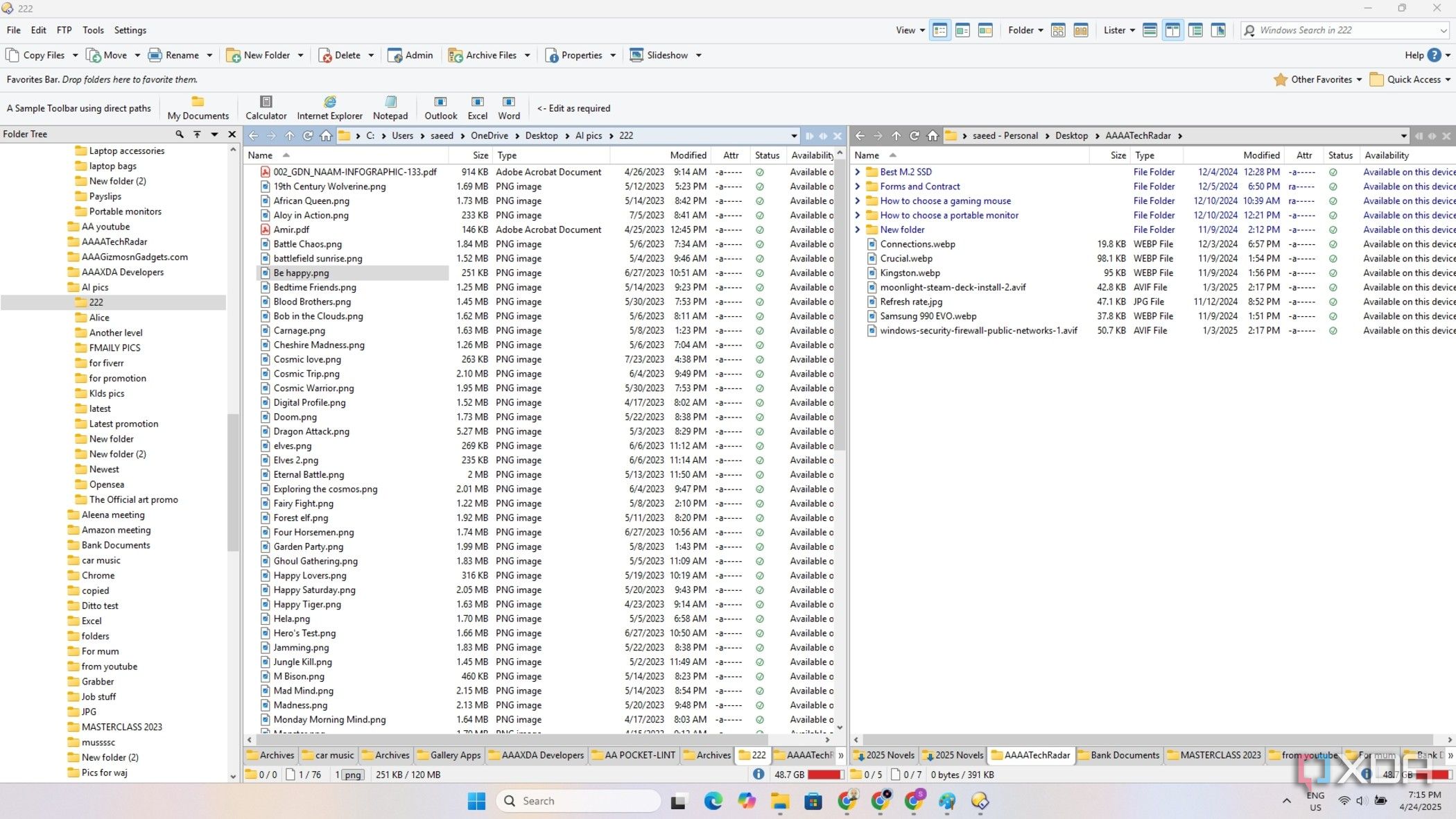 I use this app instead of File Explorer for managing my Windows folders