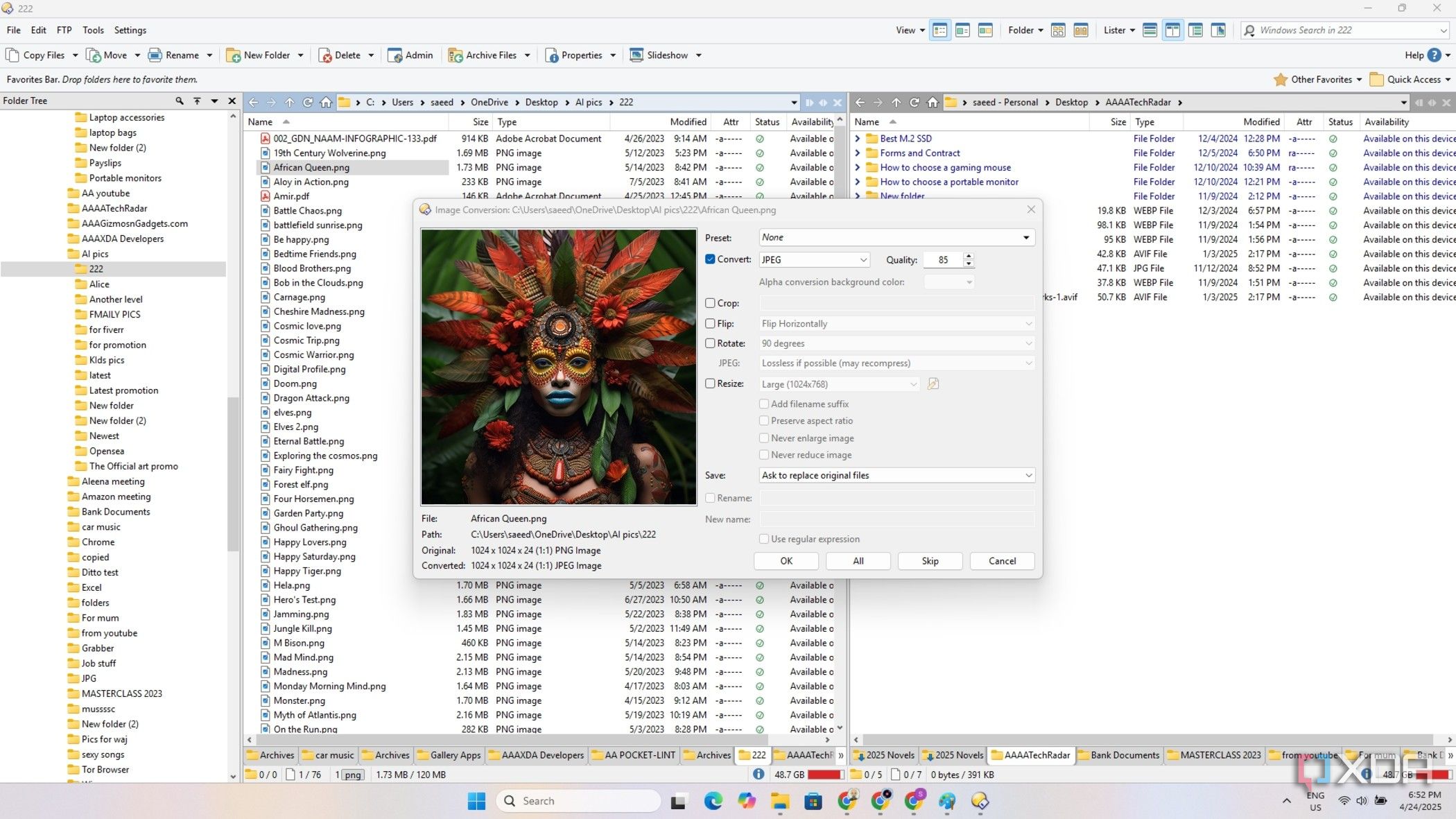 I use this app instead of File Explorer for managing my Windows folders