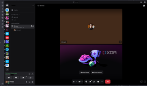 Screenshot of Discord on the web during a voice call