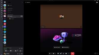 Screenshot of Discord on the web during a voice call