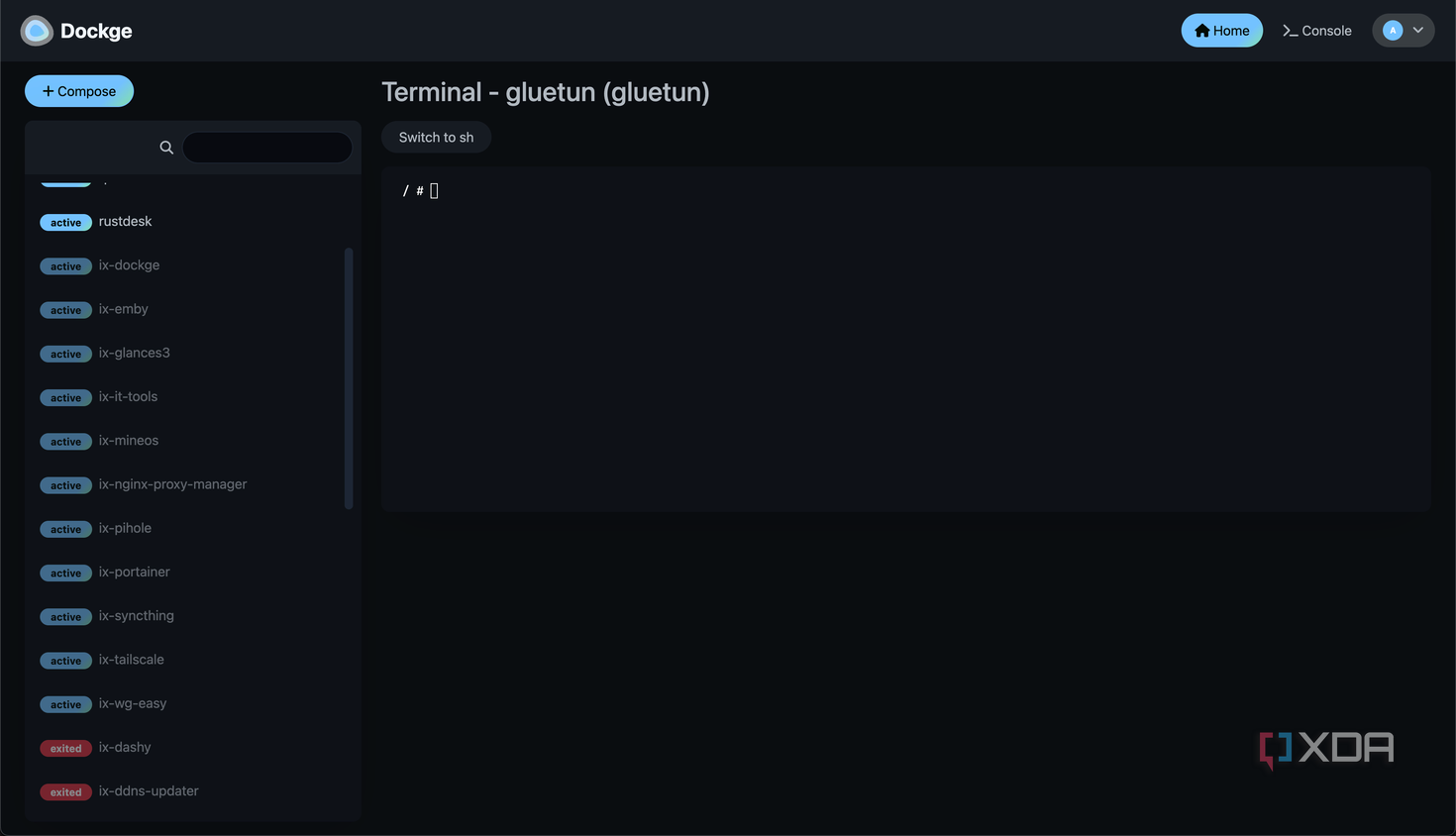 dockge-command-execute-container