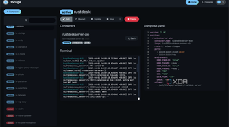 dockge rustdesk deployed stack