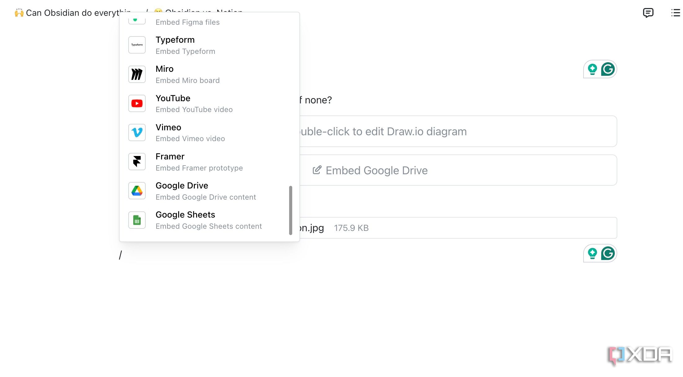 Docmost embed content