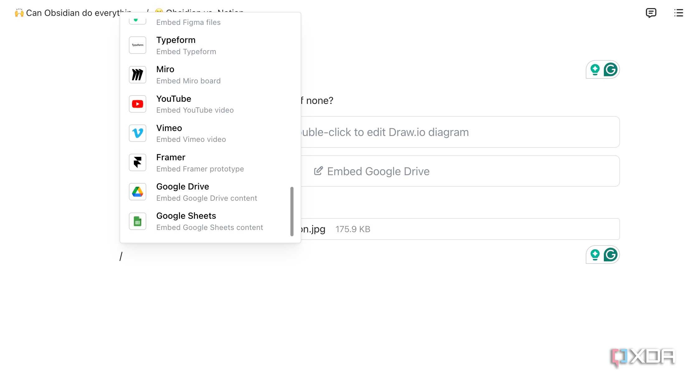 Docmost embed content