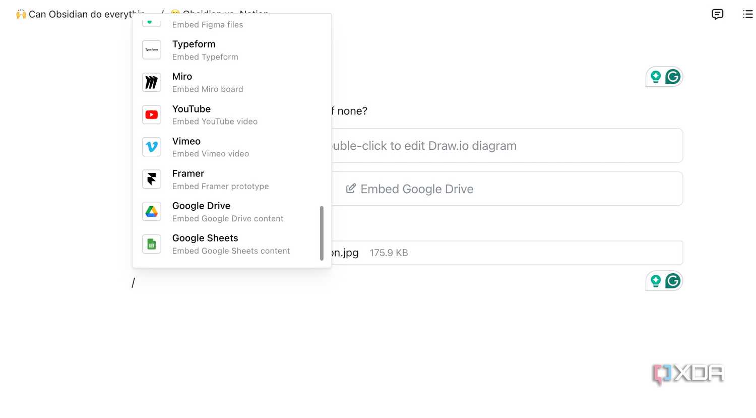 Docmost embed content