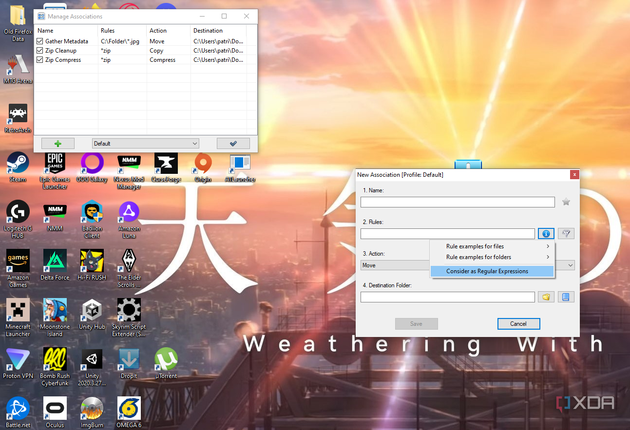 Setting up Regex in DropIt.