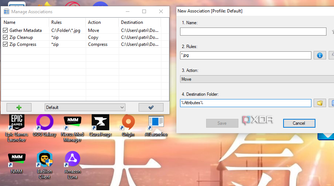 Setting Folder rules in DropIt.