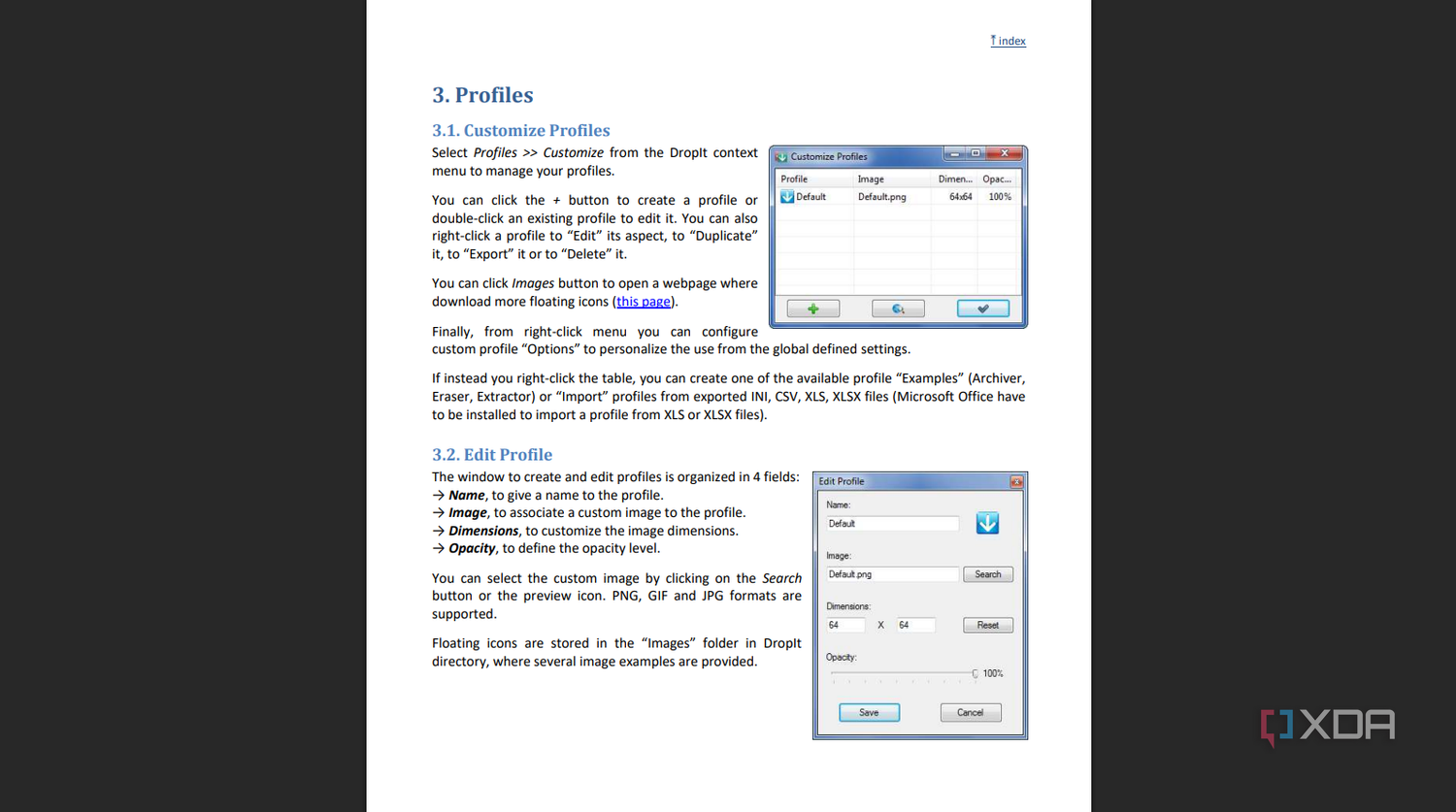 An example of the DropIt guide.