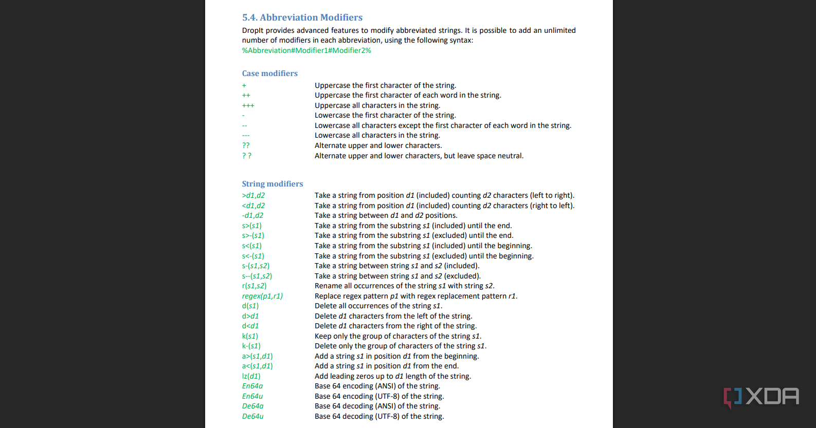 An example of the DropIt guide.