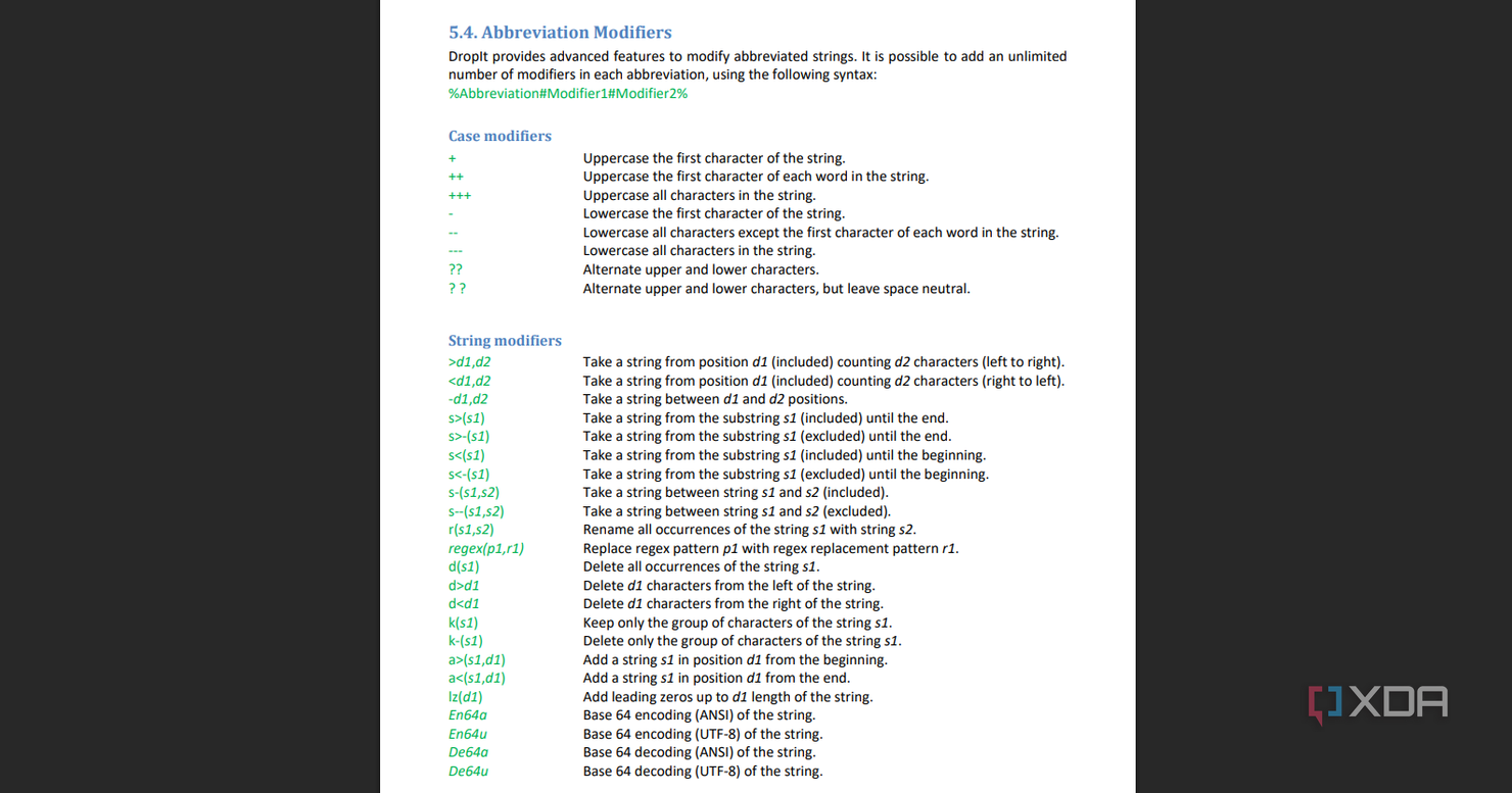 An example of the DropIt guide.